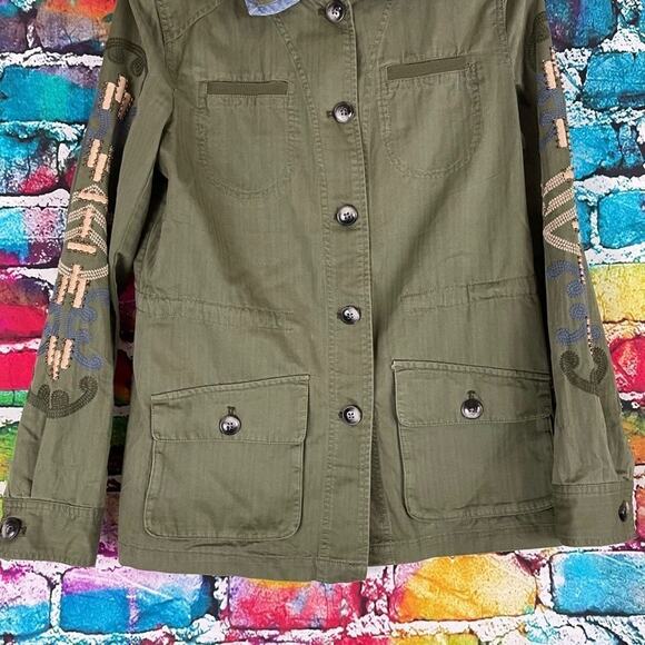 Anthropologie Hei Hei Green Jacket button Front Lightweight Shirt Size XS - Picture 7 of 11